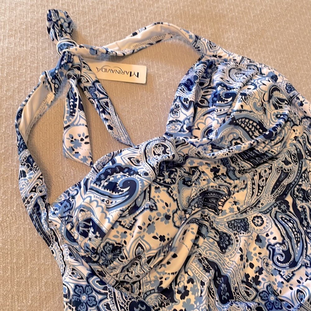 Halter Paisley One Piece Swimsuit - Picture 5 of 13